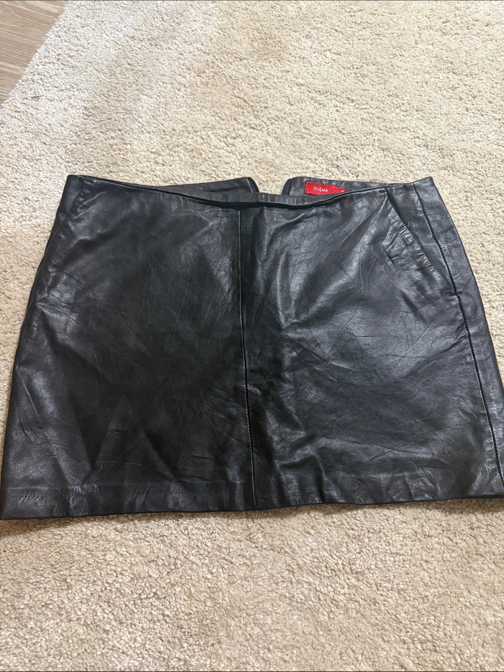 Ina Black Faux Leather Mini Skirt